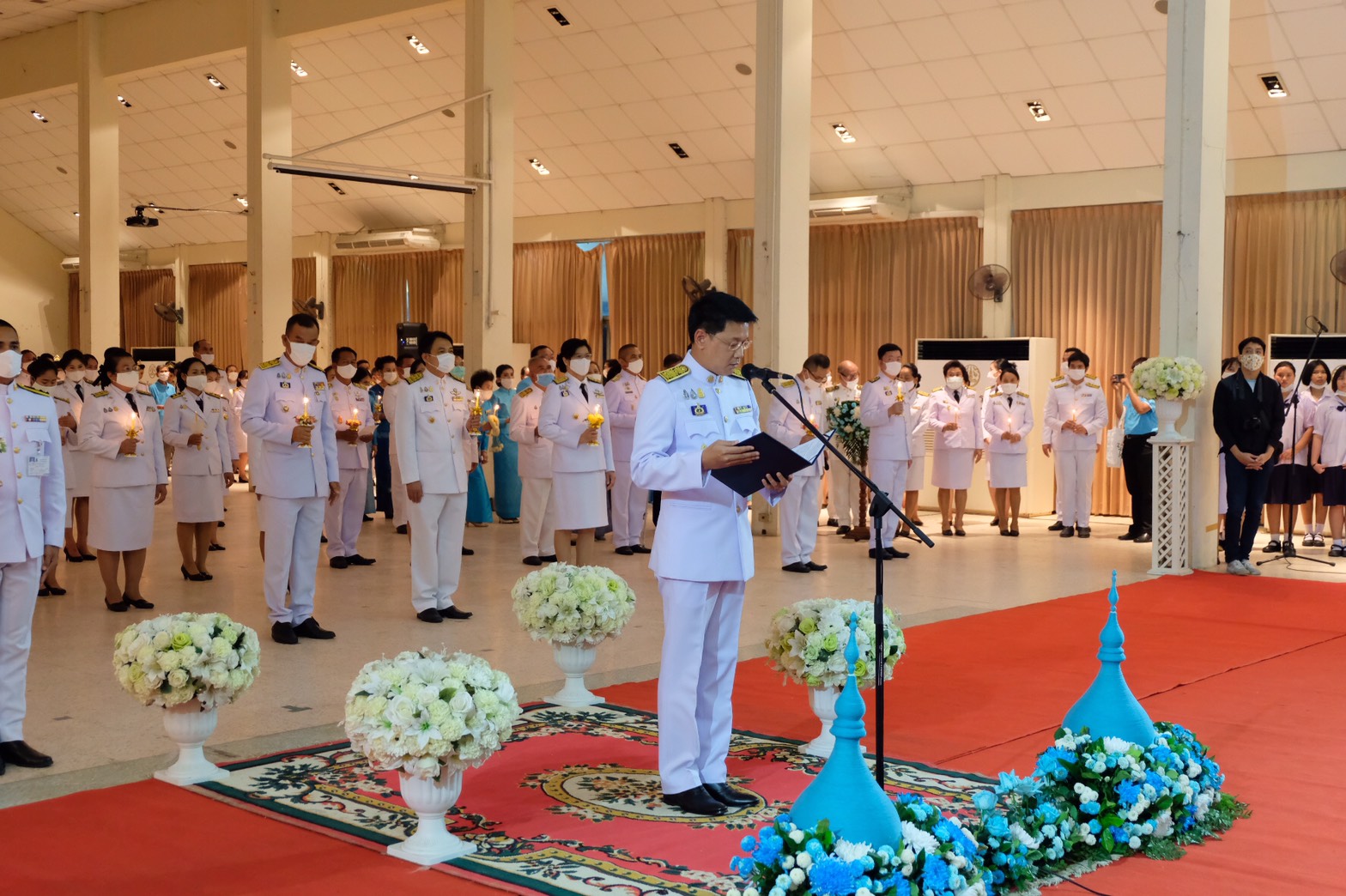 12 ส.ค. 2563 พช.นครพนม ร่วมพิธีถวายเครื่องราชสักการะและวางพานพุ่ม และพิธีจุดเทียนชัยถวายพระพรชัยมงคล เนื่องในโอกาสวันเฉลิมพระชนมพรรษา สมเด็จพระนางเจ้าสิริกิติ์ พระบรมราชินีนาถ พระบรมราชชนนีพันปีหลวง 12 สิงหาคม 2563