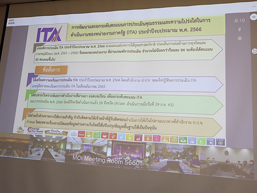 พช.นครพนม ร่วมการประชุมขับเคลื่อนและติดตามนโยบายของรัฐบาล และภารกิจสำคัญของสำนักงานปลัดกระทรวงมหาดไทย และหน่วยงานในสังกัดกระทรวงมหาดไทย ประจำปีงบประมาณ พ.ศ. 2566