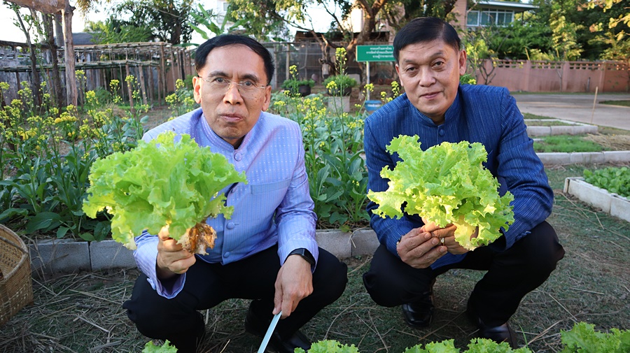 พ่อเมืองนครพนม พาปลูกผัก สร้างความมั่นคงทางอาหาร “ผู้นำต้องทำก่อน”