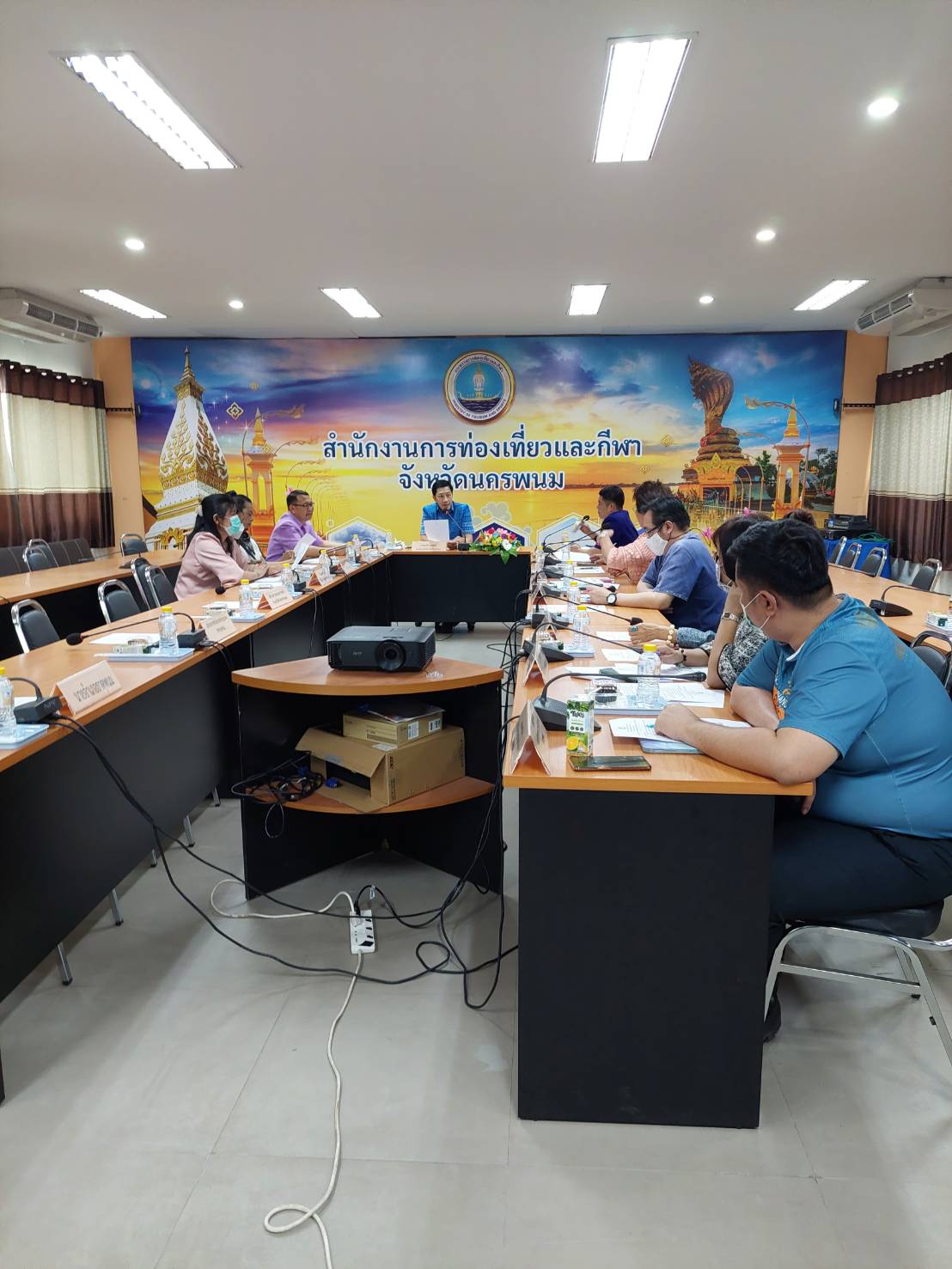จังหวัดนครพนม ประชุมเพื่อเตรียมความพร้อมการจัดประเพณีสงกรานต์นครพนม ประจำปี 2566