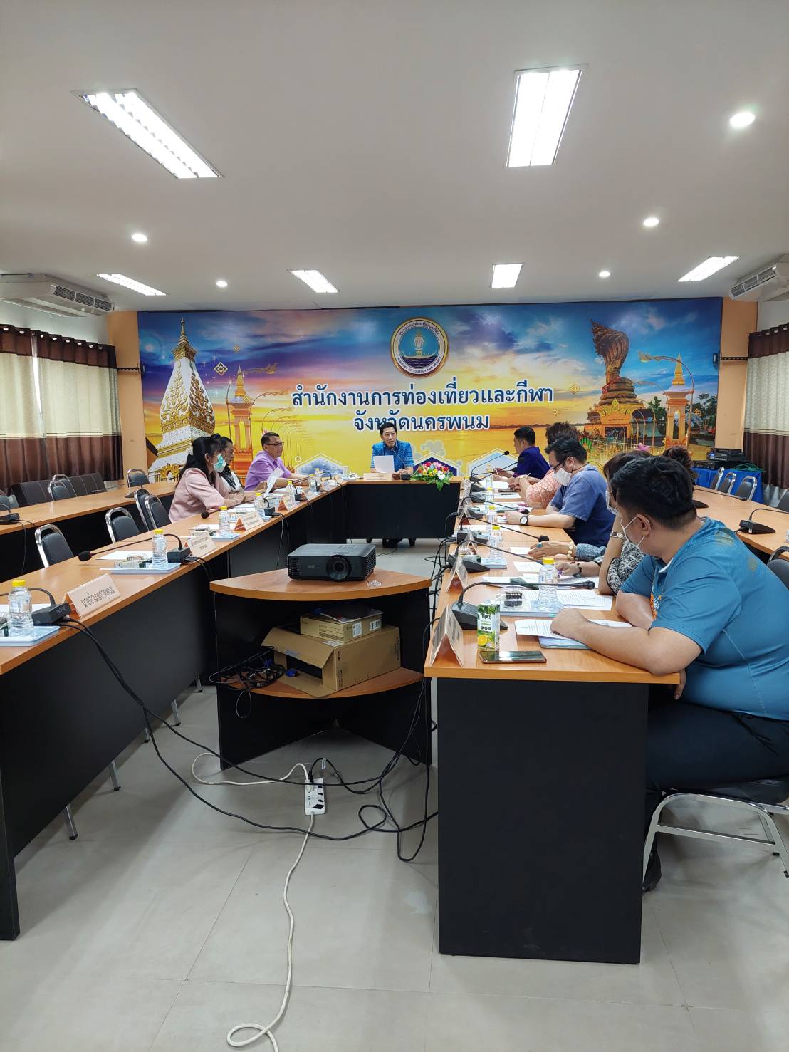 จังหวัดนครพนม ประชุมเพื่อเตรียมความพร้อมการจัดประเพณีสงกรานต์นครพนม ประจำปี 2566