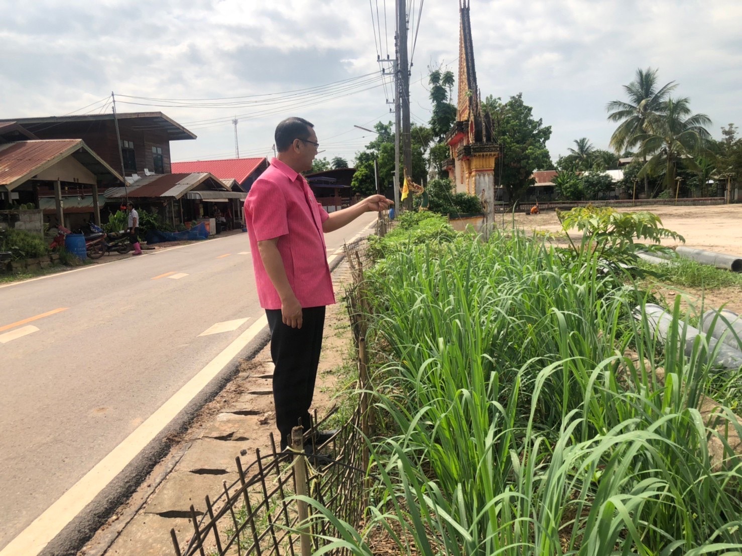 พช.นครพนม เยี่ยมชมผลผลิตแปลงผัก วัด ประชา รัฐ สร้างสุข อำเภอนาทม จังหวัดนครพนม