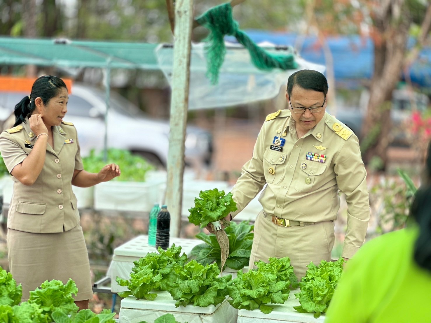พช.นครพนม   ติดตามการดำเนินงานตามแนวทางการน้อมนำแนวพระราชดำริของสมเด็จพระกนิษฐาธิราชเจ้า กรมสมเด็จพระเทพรัตนราชสุดา ฯ สยามบรมราชกุมารี สู่ปฏิบัติการปลูกผักสวนครัว เพื่อสร้างความมั่นคงทางอาหาร ประจำปีงบประมาณ พ.ศ. 2567