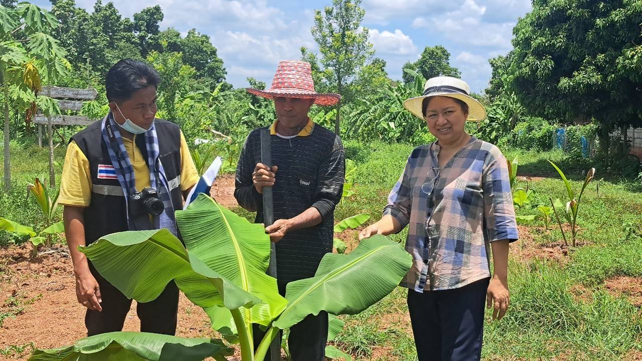 พช.นครพนม   ติดตามผลการส่งเสริมเศรษฐกิจชุมชน คนนครพนม “จากใบตองกล้วยธรรมดา สู่ มูลค่าเพิ่มทางเศรษฐกิจ”