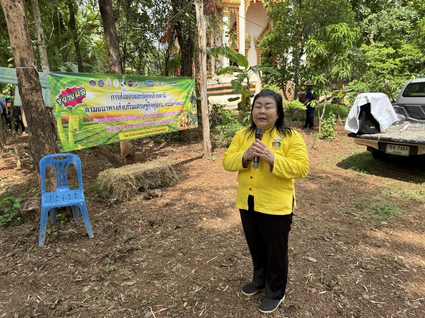 นครพนม   ขยายผลการส่งเสริมเศรษฐกิจชุมชน คนนครพนม “จากใบตองกล้วยธรรมดาสู่มูลค่าเพิ่มทางเศรษฐกิจ” ต้นเงิน (ATM) ข้างบ้าน ต้นบำนาญในสวน พื้นที่อำเภอวังยาง