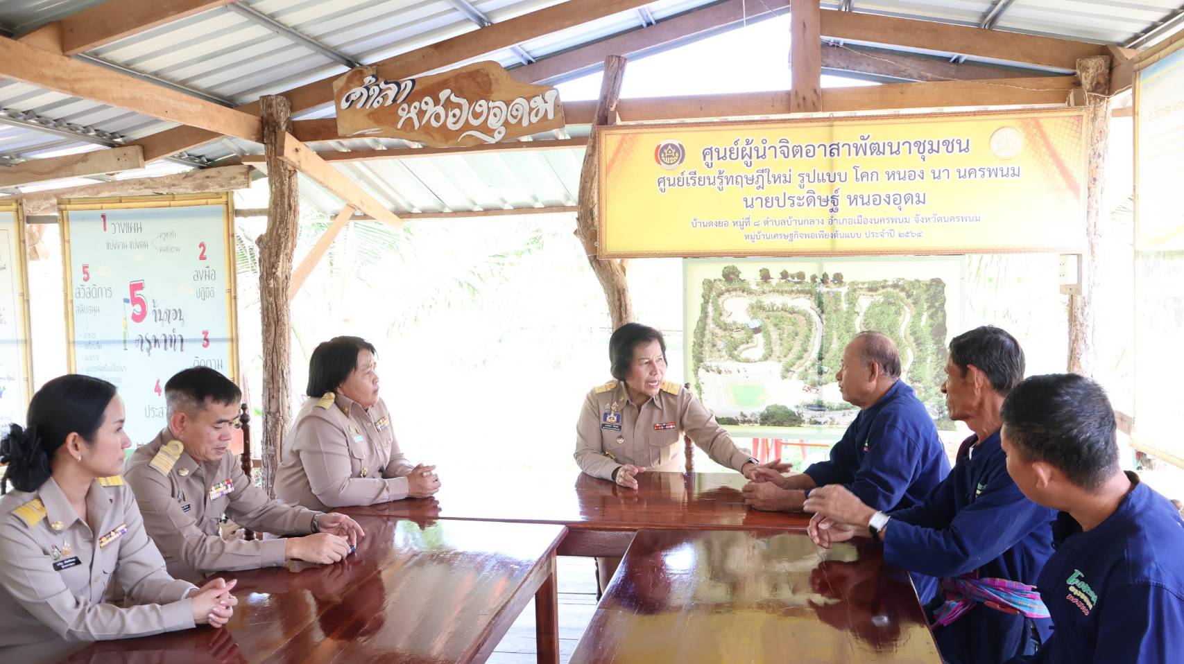 ผู้ตรวจราชการกรมการพัฒนาชุมชน นางนวลจันทร์ ศรีมงคล ปฏิบัติหน้าที่ผู้อำนวยการศูนย์ศึกษาและพัฒนาชุมชนอุบลราชธานี ลงพื้นที่ตรวจราชการมุ่งขับเคลื่อนพัฒนางานพัฒนาชุมชน ภายใต้ งาน งบ ระบบ คน อย่างมีประสิทธิภาพ พื้นที่จังหวัดนครพนม