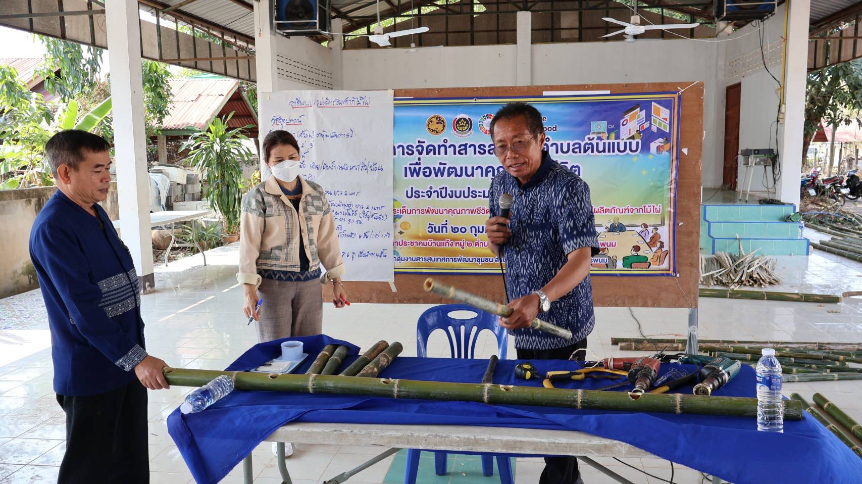 พช.นครพนม สนับสนุนประเด็นการพัฒนาคุณภาพชีวิตด้านการจัดการความเสี่ยงชุมชน กิจกรรมส่งเสริมอาชีพแปรรูปผลิตภัณฑ์จากไม้ไผ่ ตามโครงการจัดทำสารสนเทศตำบลต้นแบบเพื่อพัฒนาคุณภาพชีวิต ประจำปีงบประมาณ พ.ศ. 2568