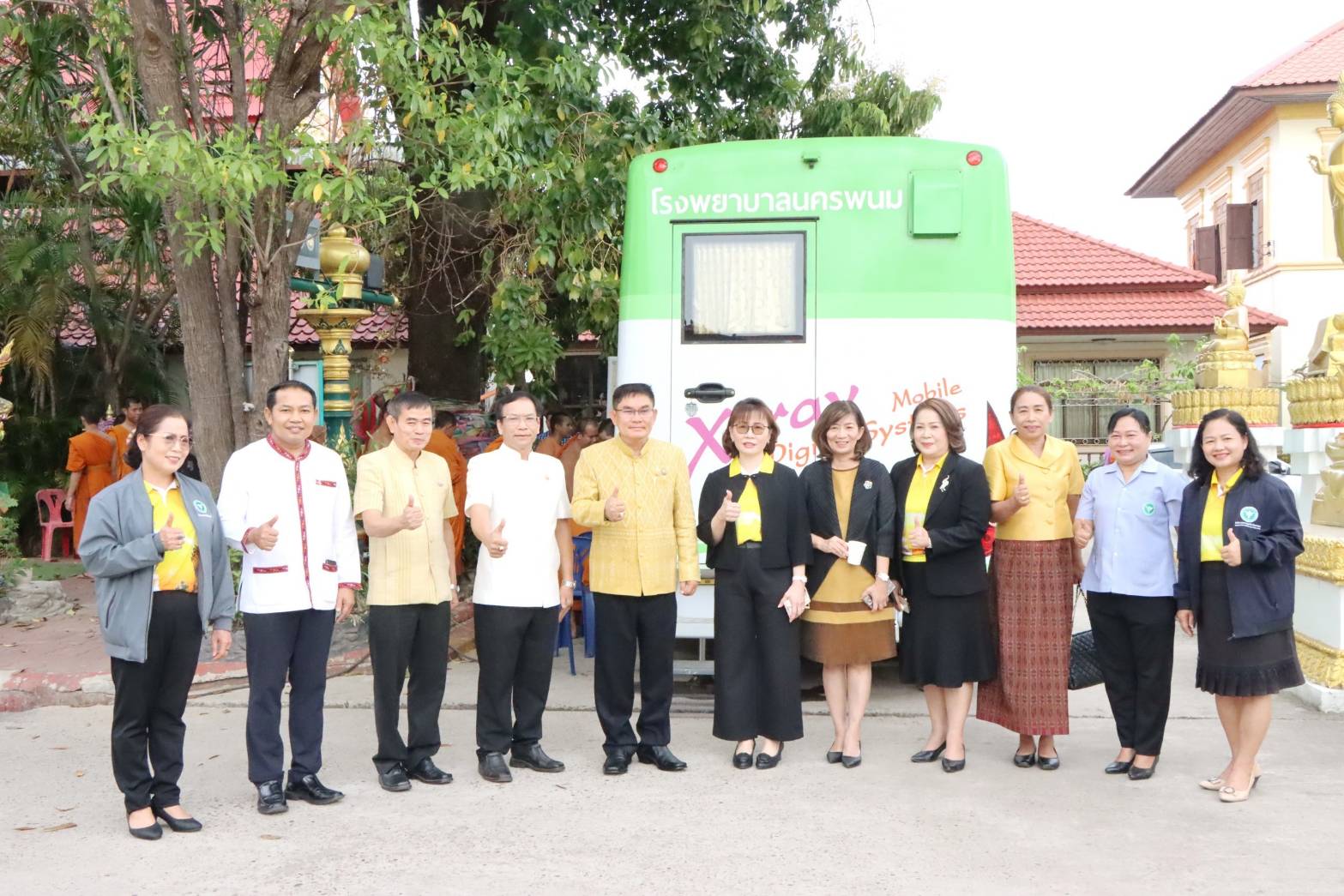 พช.นครพนม ร่วมกิจกรรม Kick off โครงการถวายการดูแลสุขภาพพระสงฆ์ สามเณร แม่ชีและผู้นำทางศาสนา จังหวัดนครพนม