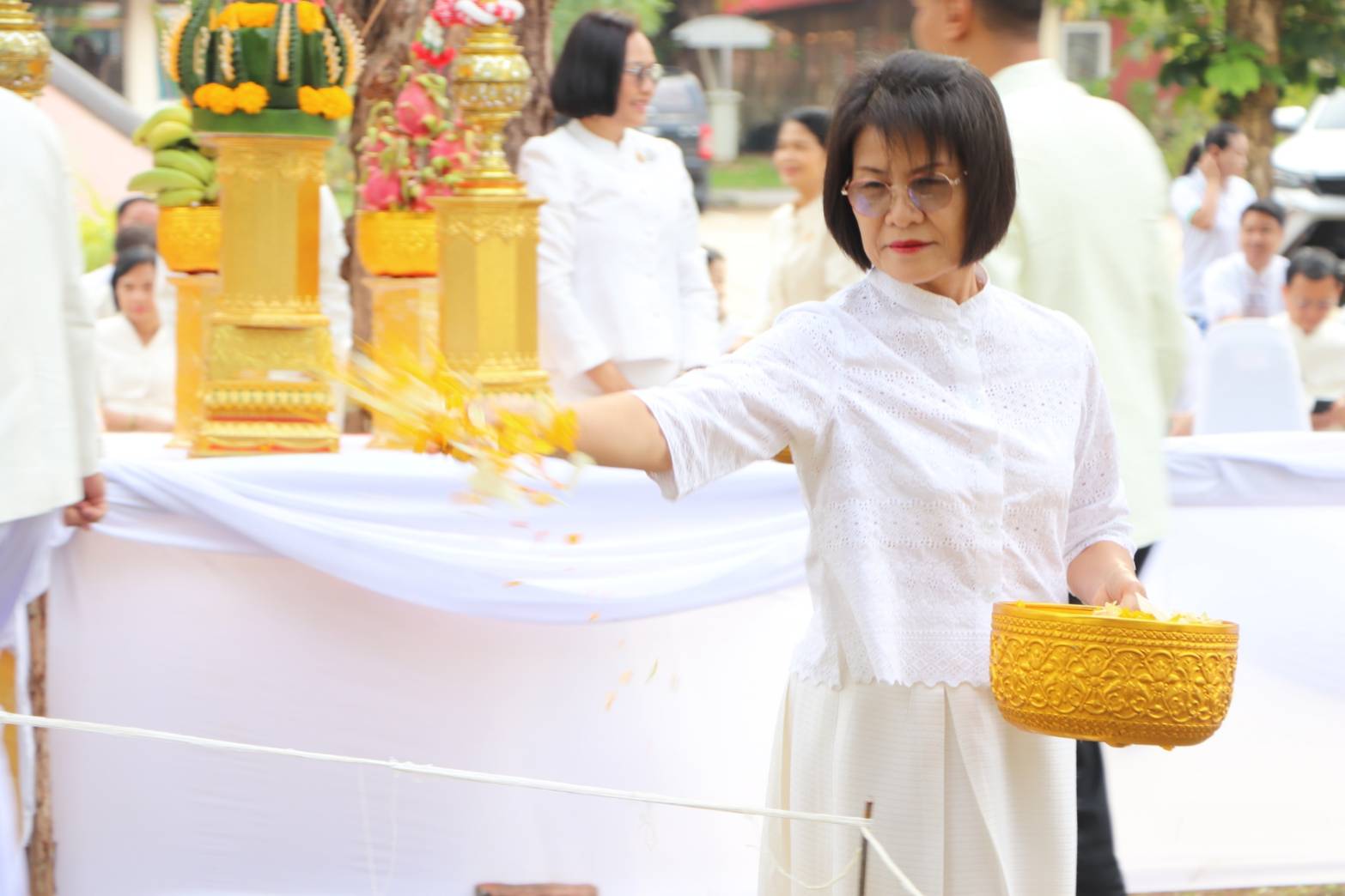 พช.นครพนม ร่วมพิธีบวงสรวงสร้างหอพระประจำศาลากลางจังหวัดนครพนม