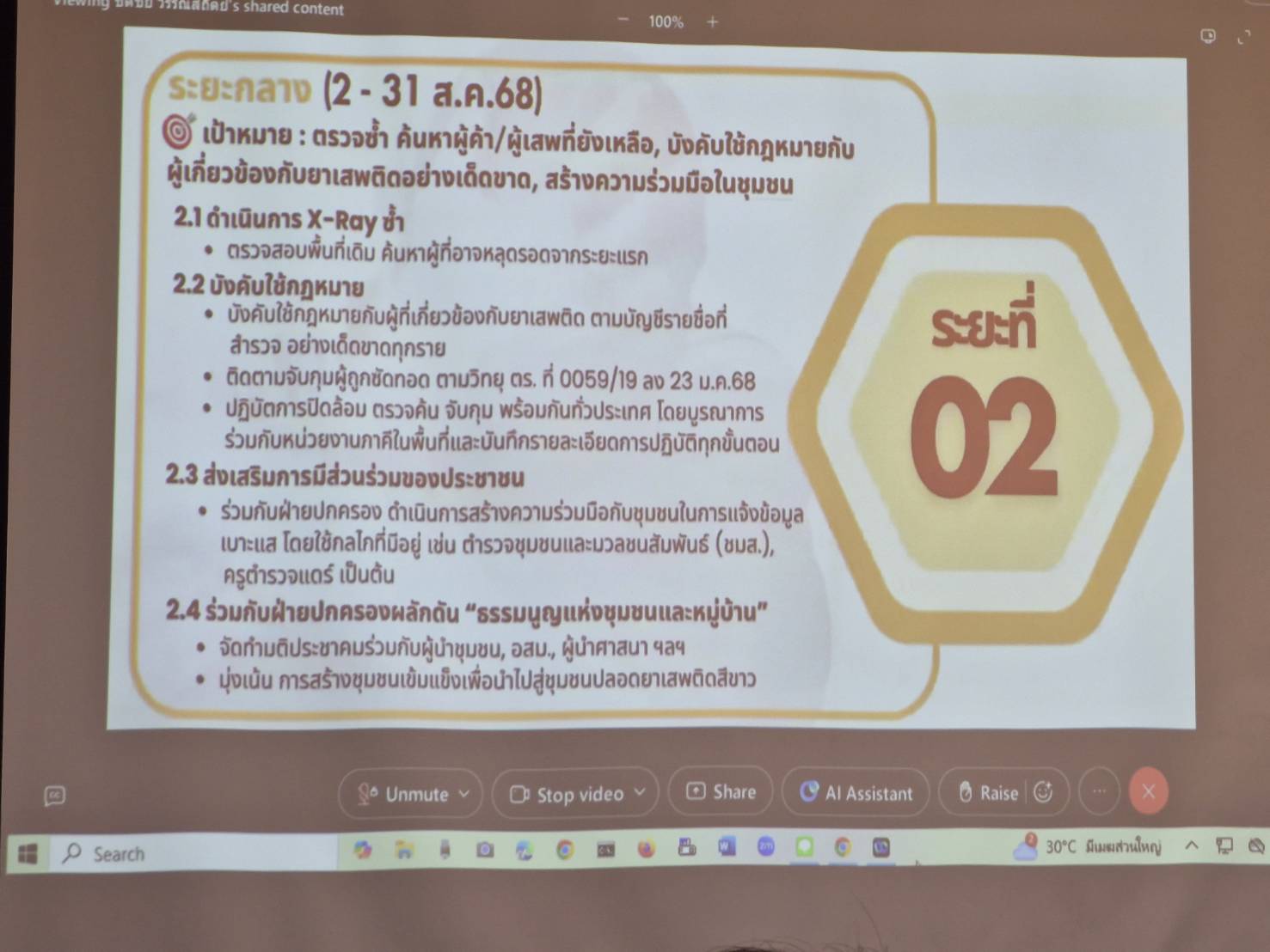 พช.นครพนม ร่วมการประชุมศูนย์ปฏิบัติการติดตามเร่งรัดการบำบัดรักษา ฟื้นฟูสภาพทางสังคม ป้องกันและปราบปรามยาเสพติด ครั้งที่ 11/2568